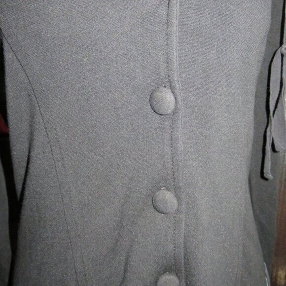 DZHavael Couture France Victorian Button Up Tunic Jacket Black & Gray Size Small - Picture 7 of 12